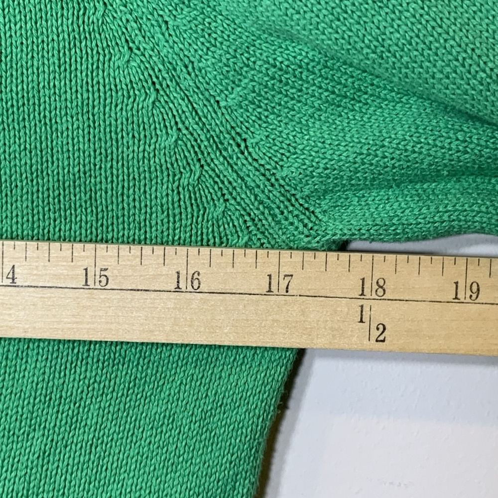 Converse Full Zip Cardigan Sweater Womens M Green 100% Cotton Collar - Picture 4 of 10